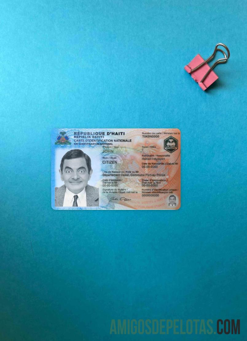 Haiti ID olhar de foto frente amostra